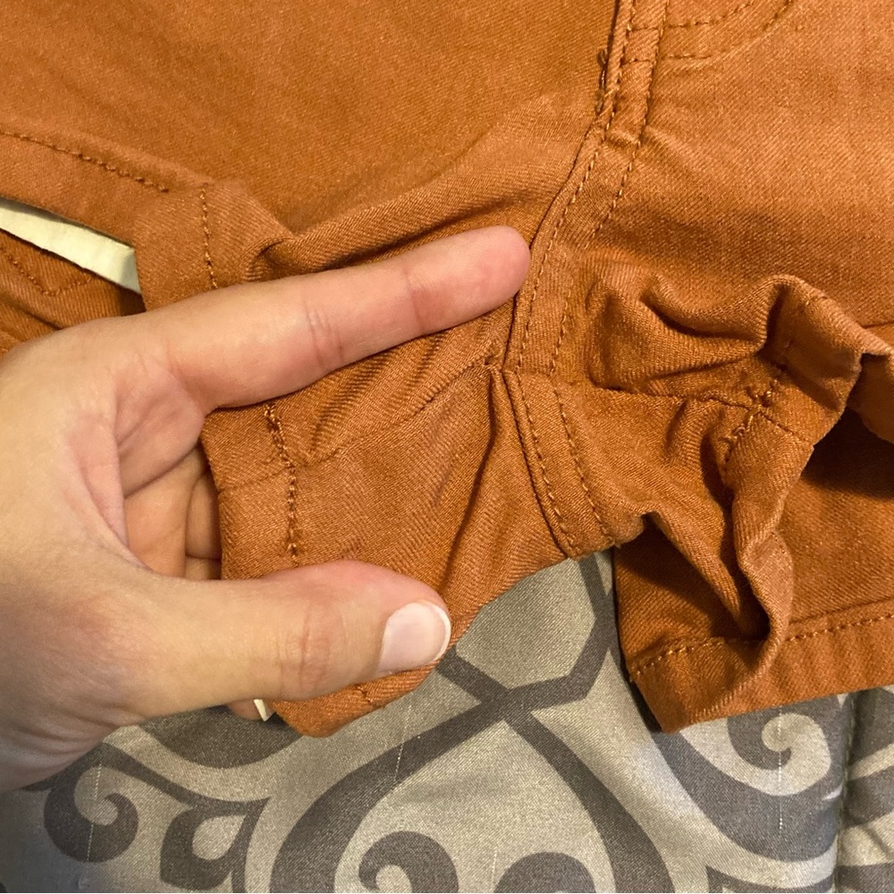 Rust/Orange Stretchy Short Shorts - Picture 3 of 8